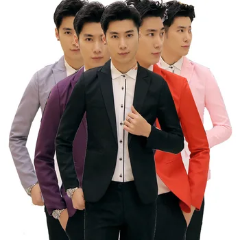 Dropshippng הסיטוניים אופנה מזדמן קטן החליפה של הגברים הגירסה הקוריאנית הרזיה-כפתור אחד גברים חמים למכירה עסקים המעיל התמונה