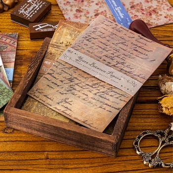 ימי הביניים וינטג ' מכתב בכתב-יד זבל היומן המתכנן חומר רטרו ניירות צמח דקורטיבי DIY לעצב אלבום תמונות טפלון התמונה