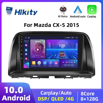 Hikity אנדרואיד 2Din רדיו במכונית על מאזדה CX-5 2015 מולטימדיה נגן וידאו Carplay אוטומטי ניווט GPS, 4G WIFI Bluetooth DSP התמונה