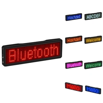Bluetooth LED שם תג נטענת אור סימן DIY לתכנות גלילת הודעה לוח תצוגה LED התמונה