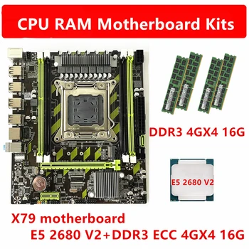 E5 2680 V2 מארח X79 לוח אם DDR3 1600HMZ ECC REG 4GX4 16G CPU RAM ערכת סט LGA 2011 שולחניים, שרתים תחנות עבודה לוח האם התמונה