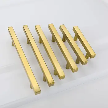 Goldenwarm הקבינט ידיות זהב במגירה מושך כיכר ידיות הממשלה T בר הארון, ידיות המטבח חומרה 2.5
