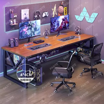 כפול שולחן מחשב, ספורט אלקטרוני שולחן, שולחן עבודה, חדר השינה, המשרד, שולחן כתיבה וכיסא התמונה