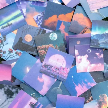50 גיליונות כוכב נוף דקורטיבי מדבקות הספר לרעיונות DIY קולאז ' יומן חומר התמונה