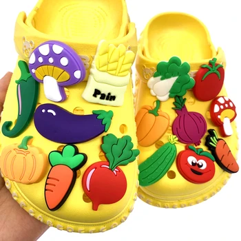 1 יח ' יפה ירק סמל נעליים קסמי PVC עגבניות קישוט חור נעל צמיד פטריות Accessoires ילדים מסיבת מתנות התמונה