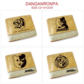 אנימה Danganronpa Pu חאקי הארנק קצר Bifold תמונות עור בעל כרטיס מטבע תלמיד בנים בנות הדפסת קריקטורה ארנקים מתנות התמונה