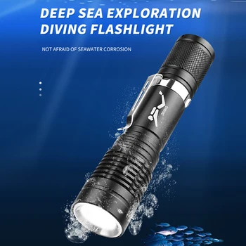 ZK30 סופר מבריק led פנס צלילה צולל אור עמיד למים מקצועי LED חזקה מתחת למים לפיד המנורה Lanterna התמונה