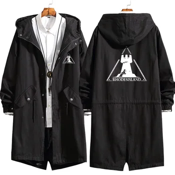 משחק Arknights שחור לבן, מעיל האי רודוס ארוך מעיל גשם Lappland פינגווין Cosplay ' קט ארוך מוצק נכון המעיל התמונה